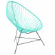Fauteuil Acapulco Vert Turquoise Pietements Tripode noirs