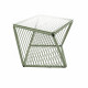Table d'appoint carrée Vert olive structure noire  Table d'appoint carrée Vert olive structure noire