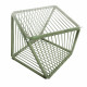 Table d'appoint carrée Vert olive structure blanche  Table d'appoint carrée Vert olive structure blanche