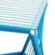 Table d'appoint carrée Bleu ciel et structure blanche  Table d'appoint carrée Bleu ciel et structure blanche