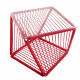 Table d'appoint carrée Rouge et structure blanche  Table d'appoint carrée Rouge et structure blanche