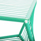 Table d'appoint carrée Vert turquoise et structure blanche  Table d'appoint carrée Vert turquoise et structure blanche