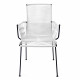 White Dining braided armrest chair