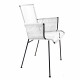 Chaise Mazunte Cocoon Blanc avec accoudoirs tressés - structure noire