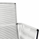 silla con apoyabrazos trenzado de comedor Blanco
