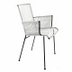 Chaise Mazunte Cocoon Gris Silex avec accoudoirs tressés - structure noire