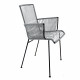 Chaise Mazunte Cocoon Gris avec accoudoirs tressés - structure noire