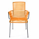 Chaise Mazunte Cocoon Orange avec accoudoirs tressés - structure noire