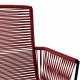 Chaise Mazunte Cocoon Rouge Bordeaux avec accoudoirs tressés - structure noire