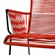 Chaise Mazunte Cocoon Rouge avec accoudoirs tressés - structure noire
