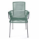 Chaise Mazunte Cocoon Vert Sauge avec accoudoirs tressés - structure noire