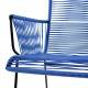 Chaise Mazunte Cocoon Bleu Nuit avec accoudoirs tressés - structure noire
