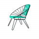 Fauteuil Coba Vert turquoise Structure noire