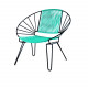 Fauteuil Coba Vert turquoise Structure noire