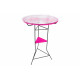 Magenta Stehtisch mit Top-Glas