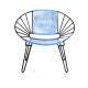 Fauteuil Coba Bleu ciel Structure noire