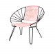 Fauteuil Coba Pastel coral Structure noire