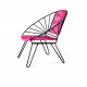 Fauteuil Coba Fuchsia Structure noire