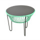Table TOCA - Vert d'eau, plateau acier et structure noire  Table TOCA - Vert d'eau, plateau acier et structure noire