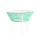 Table TOCA - Vert d'eau, plateau verre et structure blanche  Table TOCA - Vert d'eau, plateau verre et structure blanche