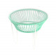 Table TOCA - Vert d'eau, plateau verre et structure blanche  Table TOCA - Vert d'eau, plateau verre et structure blanche