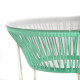 Table TOCA - Vert d'eau, plateau verre et structure blanche  Table TOCA - Vert d'eau, plateau verre et structure blanche