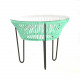 Table TOCA - Vert d'eau, plateau verre et structure noir Table TOCA - Vert d'eau, plateau verre et structure noir
