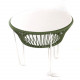 Table TOCA - Vert olive, plateau acier et structure blanche Table TOCA - Vert olive, plateau acier et structure blanche