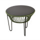Table TOCA - Vert olive, plateau acier et structure noire Table TOCA - Vert olive, plateau acier et structure noire