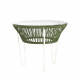 Table TOCA - Vert olive, plateau verre et structure blanche Table TOCA - Vert olive, plateau verre et structure blanche