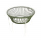 Table TOCA - Vert olive, plateau verre et structure blanche Table TOCA - Vert olive, plateau verre et structure blanche