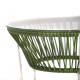 Table TOCA - Vert olive, plateau verre et structure blanche Table TOCA - Vert olive, plateau verre et structure blanche