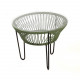 Table TOCA - Vert olive, plateau verre et structure noir Table TOCA - Vert olive, plateau verre et structure noir