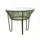 Table TOCA - Vert olive, plateau verre et structure noir Table TOCA - Vert olive, plateau verre et structure noir