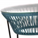 Table TOCA - Bleu fjord, plateau verre et structure noire Table TOCA - Bleu fjord, plateau verre et structure noire