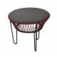 Table TOCA - Bordeaux, plateau acier et structure noire Table TOCA - Bordeaux, plateau acier et structure noire