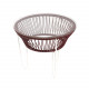 Table TOCA - Bordeaux, plateau verre et structure blanche Table TOCA - Bordeaux, plateau verre et structure blanche
