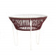 Table TOCA - Bordeaux, plateau verre et structure blanche Table TOCA - Bordeaux, plateau verre et structure blanche