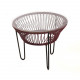 Table TOCA - Bordeaux, plateau verre et structure noire Table TOCA - Bordeaux, plateau verre et structure noire