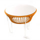Table TOCA - Orange, plateau acier et structure blanche Table TOCA - Orange, plateau acier et structure blanche