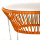 Table TOCA - Orange, plateau acier et structure blanche Table TOCA - Orange, plateau acier et structure blanche
