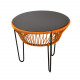 Table TOCA - Orange, plateau acier et structure noire Table TOCA - Orange, plateau acier et structure noire