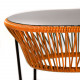 Table TOCA - Orange, plateau acier et structure noire Table TOCA - Orange, plateau acier et structure noire