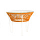 Table TOCA -Orange, plateau verre et structure blanche Table TOCA -Orange, plateau verre et structure blanche
