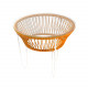 Table TOCA -Orange, plateau verre et structure blanche Table TOCA -Orange, plateau verre et structure blanche