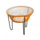 Table TOCA - Orange, plateau verre et structure noire Table TOCA - Orange, plateau verre et structure noire