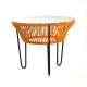 Table TOCA - Orange, plateau verre et structure noire Table TOCA - Orange, plateau verre et structure noire