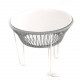 Table TOCA - Gris silex, plateau acier et structure blanche Table TOCA - Gris silex, plateau acier et structure blanche