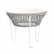 Table TOCA - Gris silex, plateau acier et structure blanche Table TOCA - Gris silex, plateau acier et structure blanche
