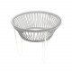 Table TOCA - Gris silex, plateau verre et structure blanche Table TOCA - Gris silex, plateau verre et structure blanche